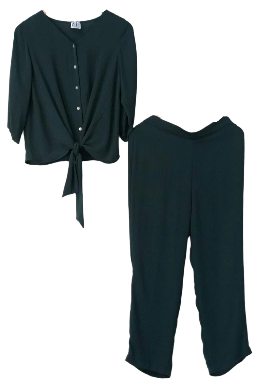 Co-ord  Set Dark green top and pants