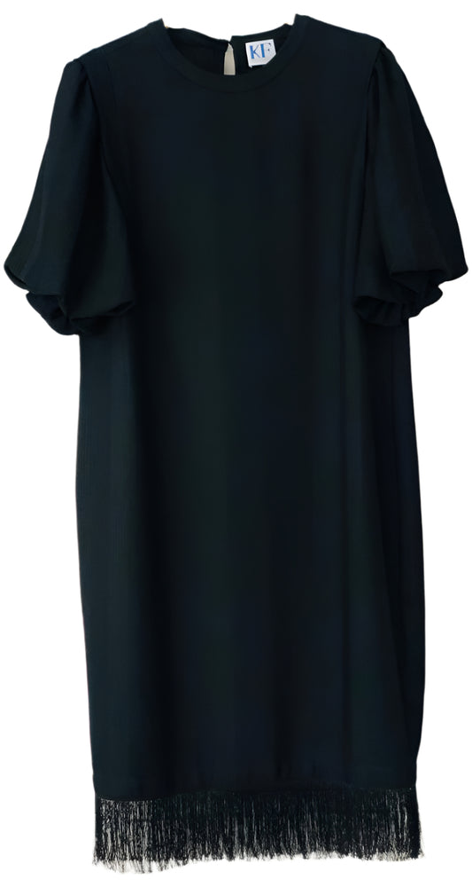 Black dress with fringes
