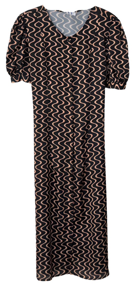 Long-sleeve dress with a zigzag pattern