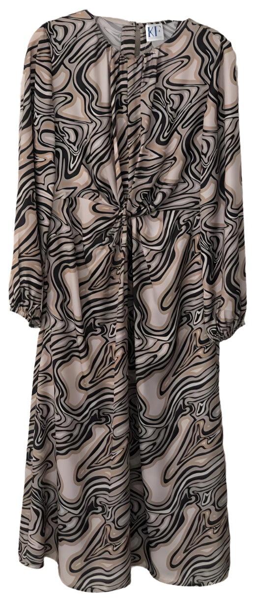 Long dress with abstract pattern