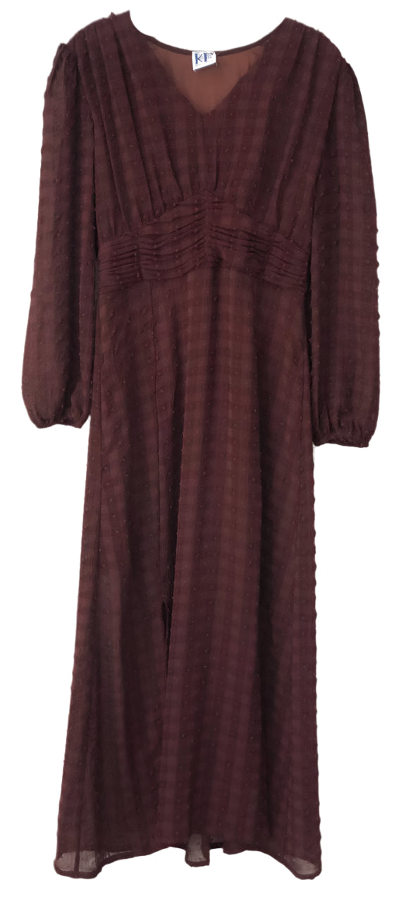 Brown dress with long sleeves