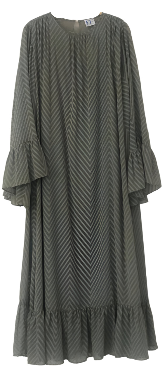 Long Dark Green Dress with a Subtle