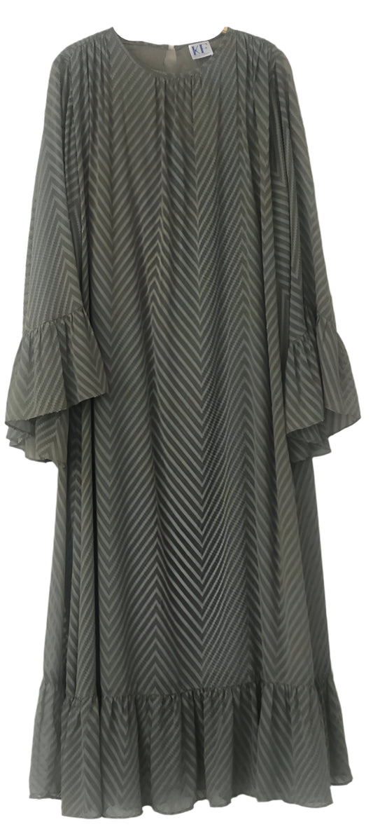 Long Dark Green Dress with a Subtle