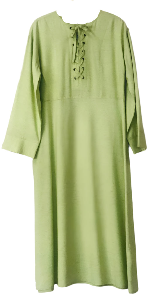 Green Dress with Lace-up Front
